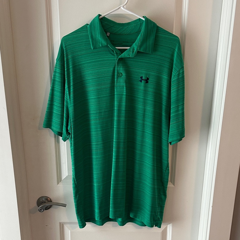 Under Armour Men's Striped Emerald Polo